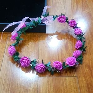 Wedding Floral Headband Women Flower Head Wreath Bride